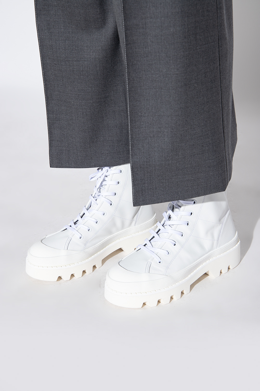 White Leather boots Proenza Schouler Vitkac France